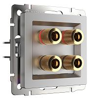 Розетка аудио без рамки Werkel 2-м. серебряный глянцевый картинка
